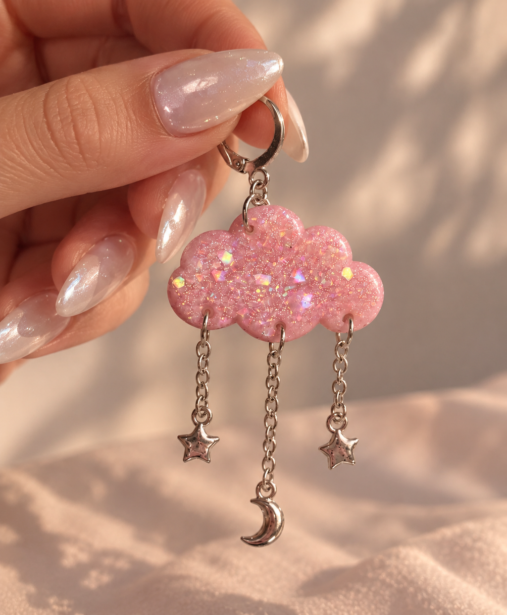 Pink Moonshower Earrings