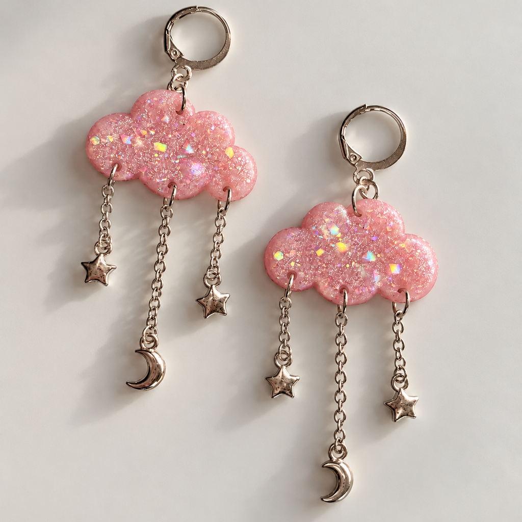 Pink Moonshower Earrings